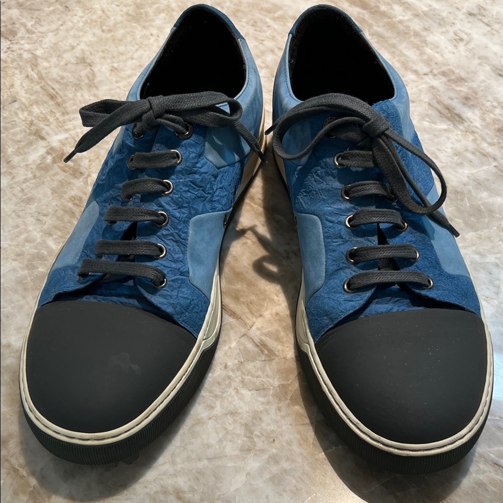 Lanvin Blue and Gray Men's Sneakers